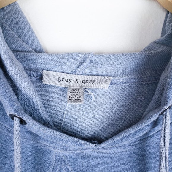 Grey & Gray Blue Star Embroidered Hooded Top - Picture 5 of 8